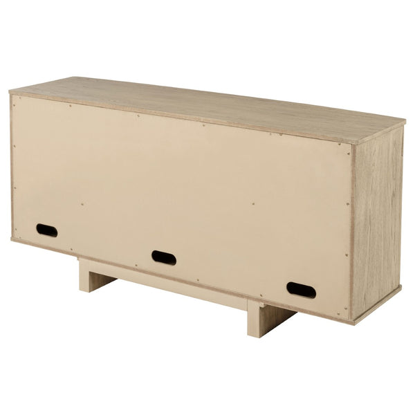English Elm Kimpton Handcrafted Woven Cane Buffet with Antique Brass Knobs for Dining Rooms B062P519917