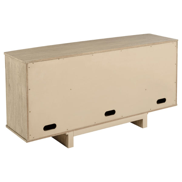 English Elm Kimpton Handcrafted Woven Cane Buffet with Antique Brass Knobs for Dining Rooms B062P519917