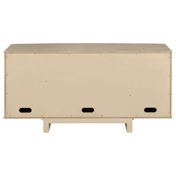 English Elm Kimpton Handcrafted Woven Cane Buffet with Antique Brass Knobs for Dining Rooms B062P519917