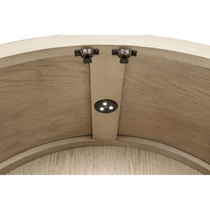 English Elm Kimpton Arched Oak Cane Display Cabinet with Led Lit Glass Shelves for Living Rooms B062P519918