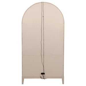 English Elm Kimpton Arched Oak Cane Display Cabinet with Led Lit Glass Shelves for Living Rooms B062P519918