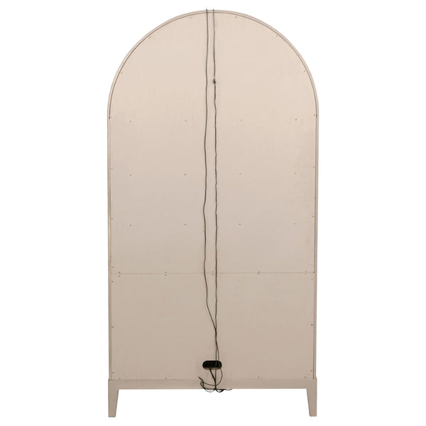 English Elm Kimpton Arched Oak Cane Display Cabinet with Led Lit Glass Shelves for Living Rooms B062P519918
