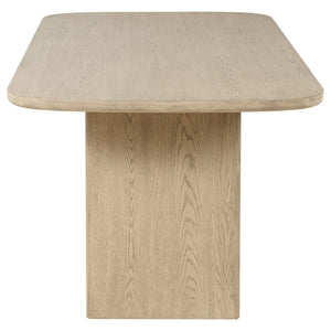 English Elm Kimpton Oak Veneer Counter Dining Table with Woven Cabinet Doors and Open Shelf B062P519919