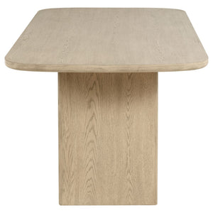 English Elm Kimpton Oak Veneer Counter Dining Table with Woven Cabinet Doors and Open Shelf B062P519919