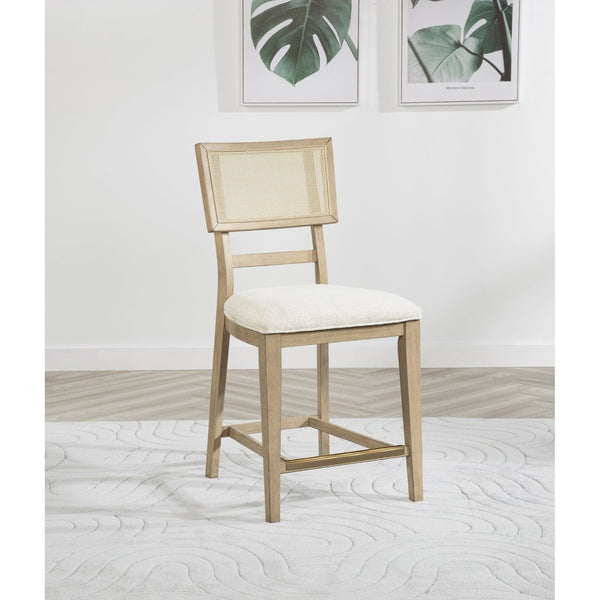 English Elm Kimpton Woven Polyresin Back Counter Chairs Beige Oak Set of 2 for Kitchen Islands B062P519920