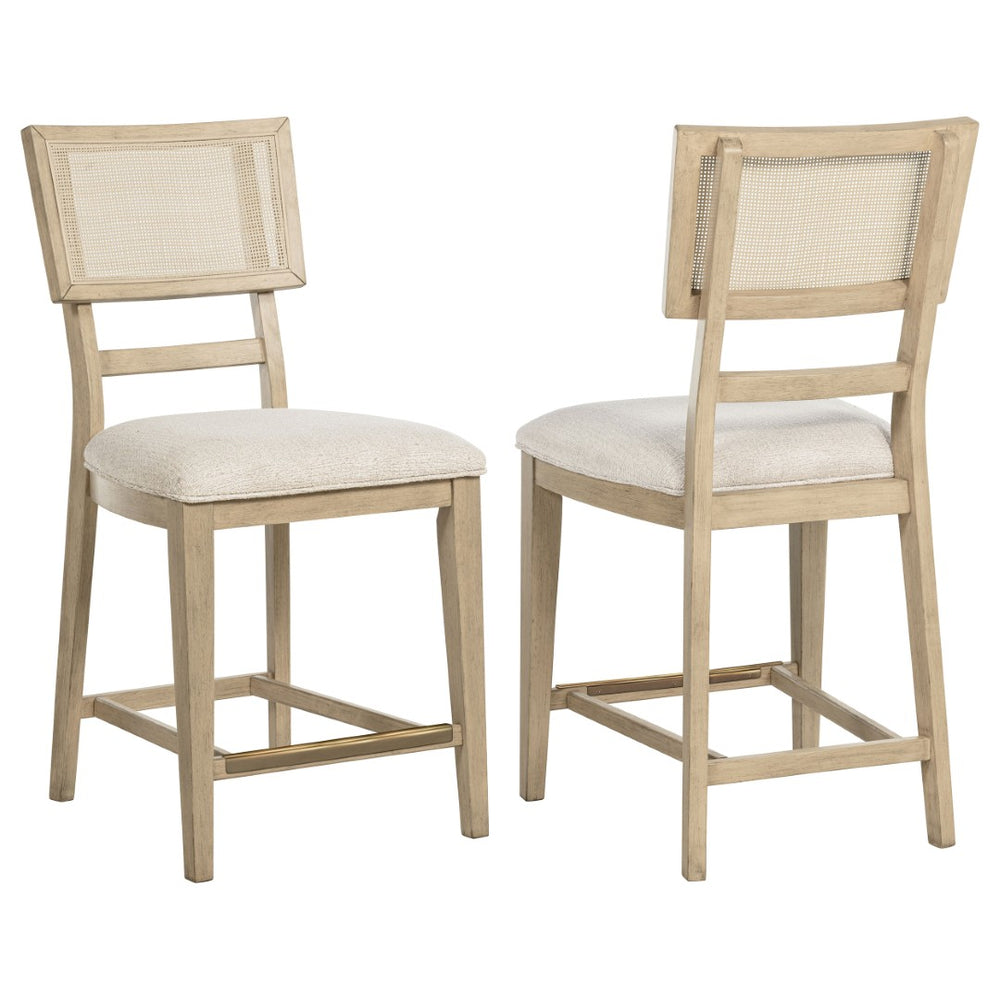 English Elm Kimpton Woven Polyresin Back Counter Chairs Beige Oak Set of 2 for Kitchen Islands B062P519920