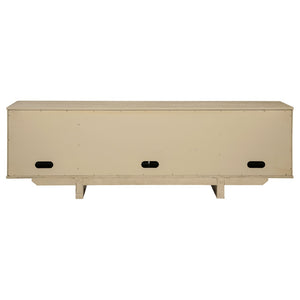 English Elm Kimpton Woven Cane Four Door Media Console with Antique Brass Oak Finish B062P519925