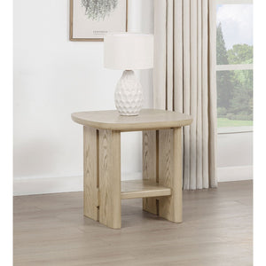 English Elm Kimpton Oak Veneer Square End Table with Split Leg Base and Open Lower Shelf B062P519926