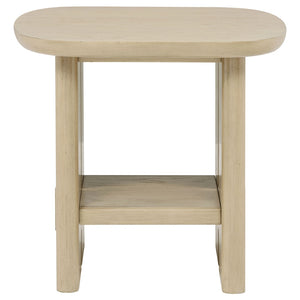 English Elm Kimpton Oak Veneer Square End Table with Split Leg Base and Open Lower Shelf B062P519926