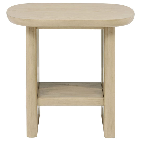 English Elm Kimpton Oak Veneer Square End Table with Split Leg Base and Open Lower Shelf B062P519926