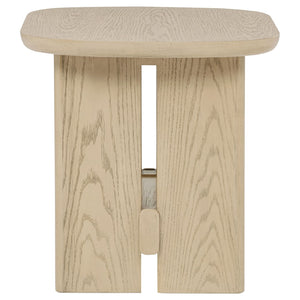 English Elm Kimpton Oak Veneer Square End Table with Split Leg Base and Open Lower Shelf B062P519926