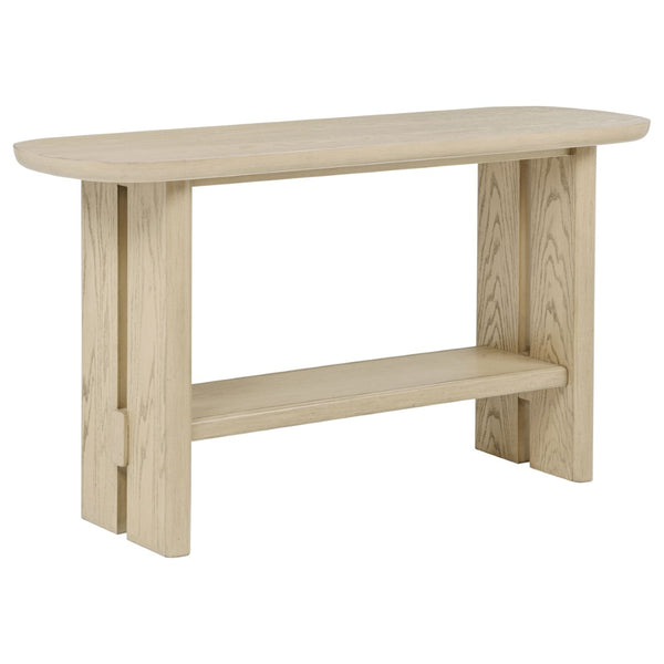 English Elm Kimpton Oak Veneer Coastal Console Table with Trestle Shelf for Foyer or Living Room B062P519928