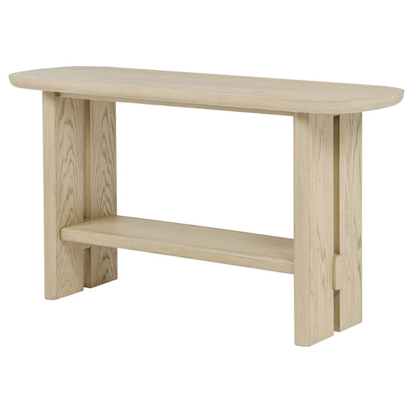 English Elm Kimpton Oak Veneer Coastal Console Table with Trestle Shelf for Foyer or Living Room B062P519928
