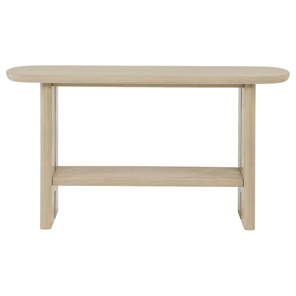 English Elm Kimpton Oak Veneer Coastal Console Table with Trestle Shelf for Foyer or Living Room B062P519928