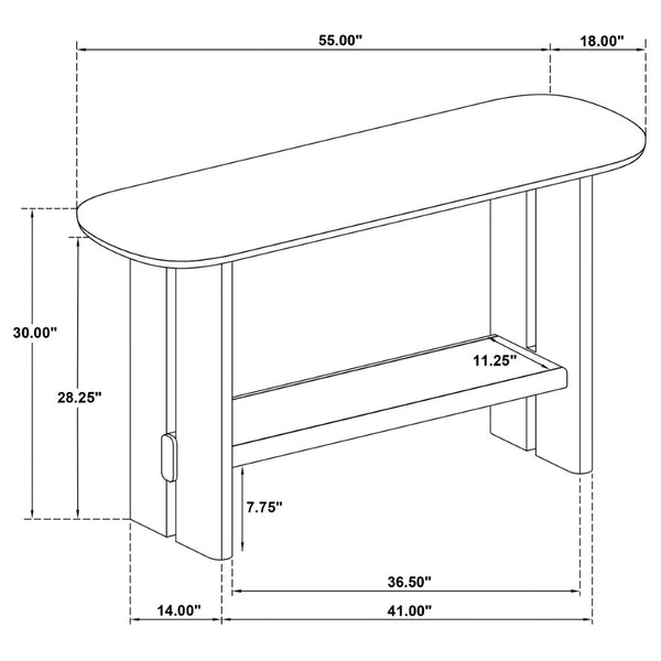 English Elm Kimpton Oak Veneer Coastal Console Table with Trestle Shelf for Foyer or Living Room B062P519928