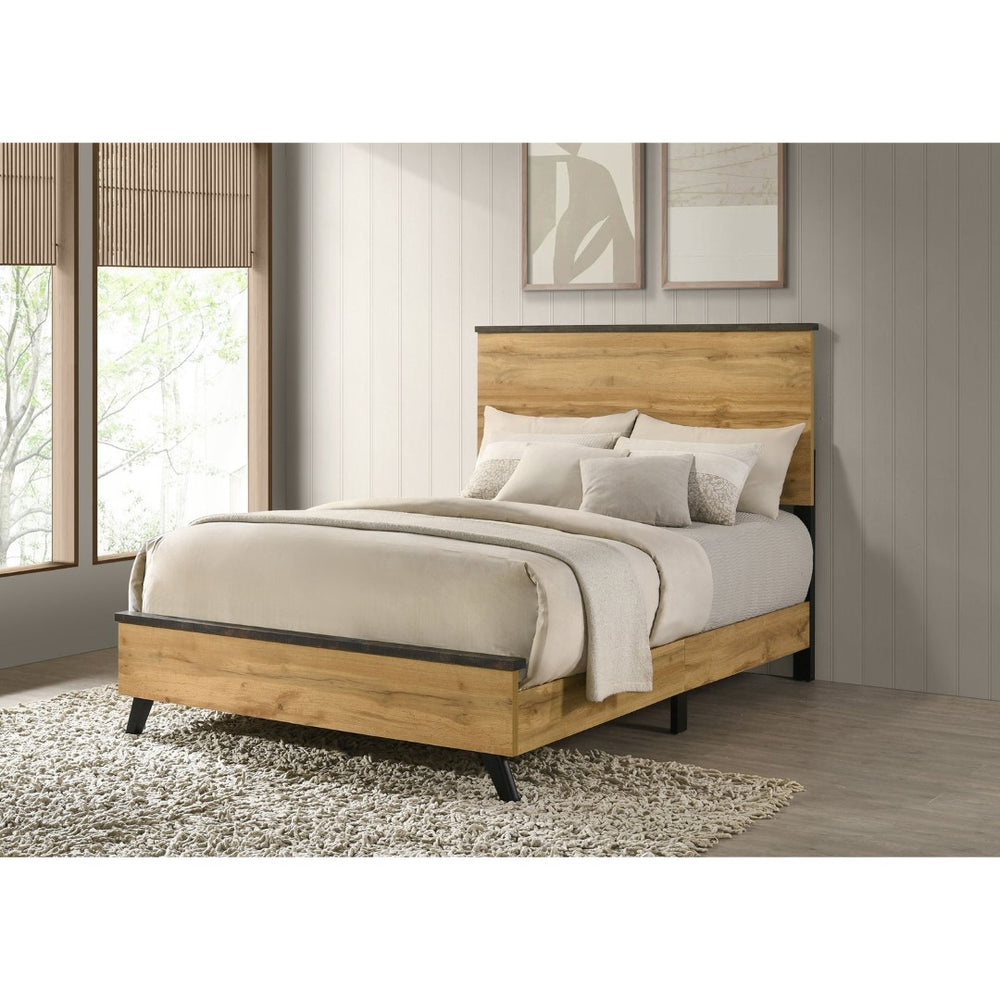 English Elm Georgina Full Panel Bed with Tall Headboard in Rustic Pine Farmhouse Style B062P519962