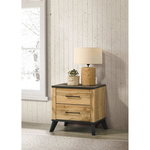 English Elm Georgina Pine Laminate 2 Drawer Nightstand with Splayed Legs for Farmhouse Bedrooms B062P519963