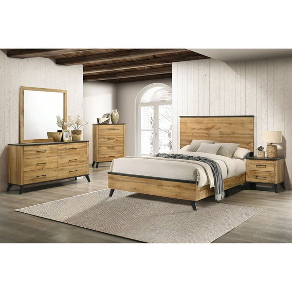 English Elm Georgina Pine Laminate 2 Drawer Nightstand with Splayed Legs for Farmhouse Bedrooms B062P519963