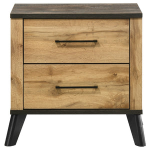 English Elm Georgina Pine Laminate 2 Drawer Nightstand with Splayed Legs for Farmhouse Bedrooms B062P519963