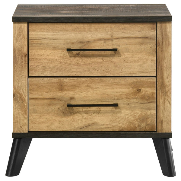 English Elm Georgina Pine Laminate 2 Drawer Nightstand with Splayed Legs for Farmhouse Bedrooms B062P519963