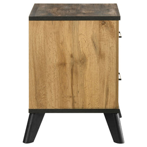 English Elm Georgina Pine Laminate 2 Drawer Nightstand with Splayed Legs for Farmhouse Bedrooms B062P519963