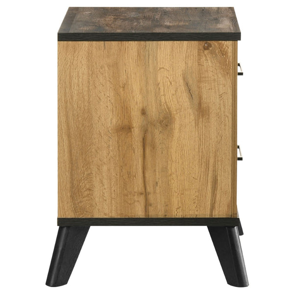 English Elm Georgina Pine Laminate 2 Drawer Nightstand with Splayed Legs for Farmhouse Bedrooms B062P519963