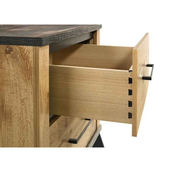 English Elm Georgina Pine Laminate 2 Drawer Nightstand with Splayed Legs for Farmhouse Bedrooms B062P519963
