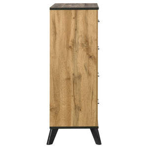 English Elm Georgina 4 Drawer Rustic Pine Chest with Matte Black Pulls for Compact Bedrooms B062P519966