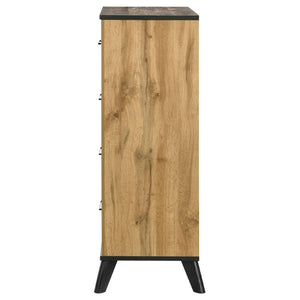 English Elm Georgina 4 Drawer Rustic Pine Chest with Matte Black Pulls for Compact Bedrooms B062P519966
