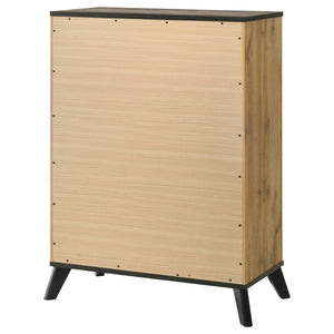 English Elm Georgina 4 Drawer Rustic Pine Chest with Matte Black Pulls for Compact Bedrooms B062P519966