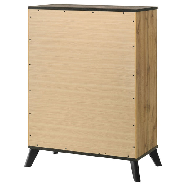 English Elm Georgina 4 Drawer Rustic Pine Chest with Matte Black Pulls for Compact Bedrooms B062P519966