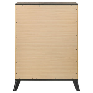 English Elm Georgina 4 Drawer Rustic Pine Chest with Matte Black Pulls for Compact Bedrooms B062P519966