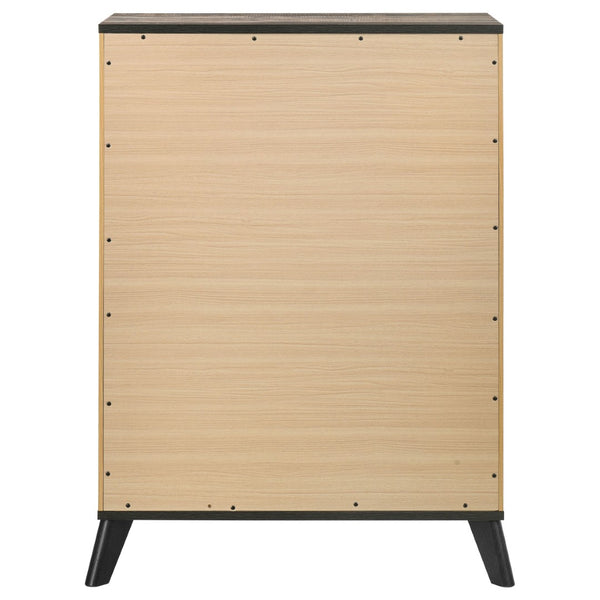 English Elm Georgina 4 Drawer Rustic Pine Chest with Matte Black Pulls for Compact Bedrooms B062P519966