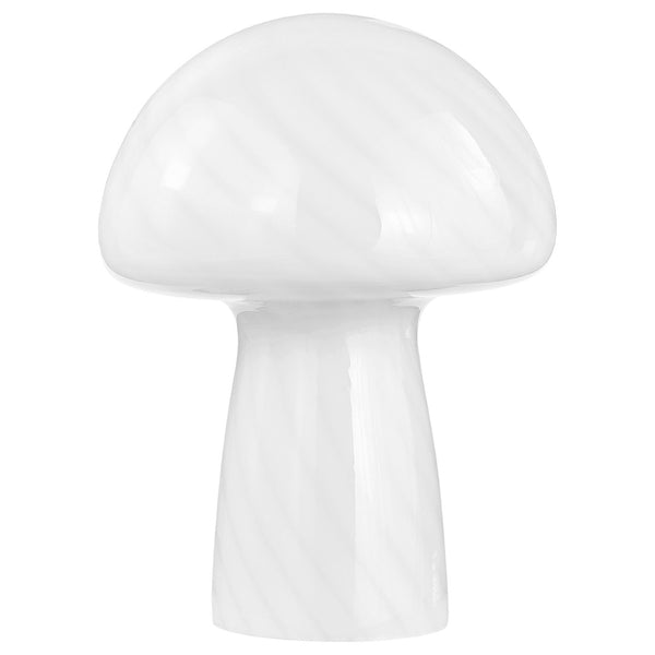 English Elm Jonah Glossy White Glass Mushroom Lamp Sculptural Glow for Modern Bedrooms B062P519976