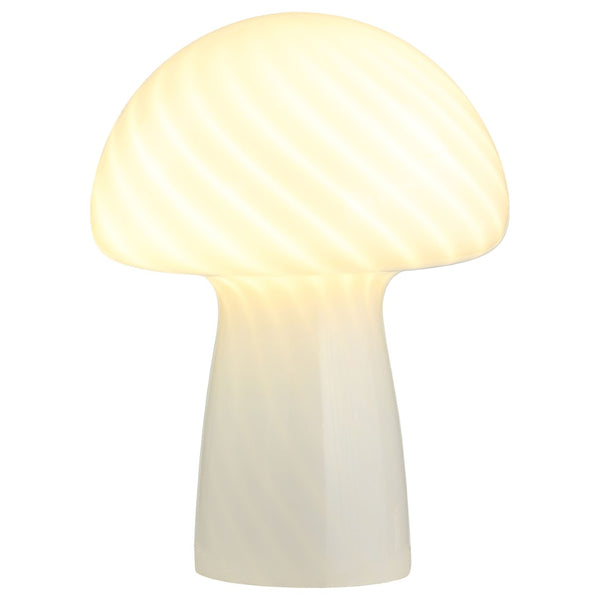 English Elm Jonah Glossy White Glass Mushroom Lamp Sculptural Glow for Modern Bedrooms B062P519976
