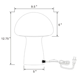 English Elm Jonah Glossy White Glass Mushroom Lamp Sculptural Glow for Modern Bedrooms B062P519976