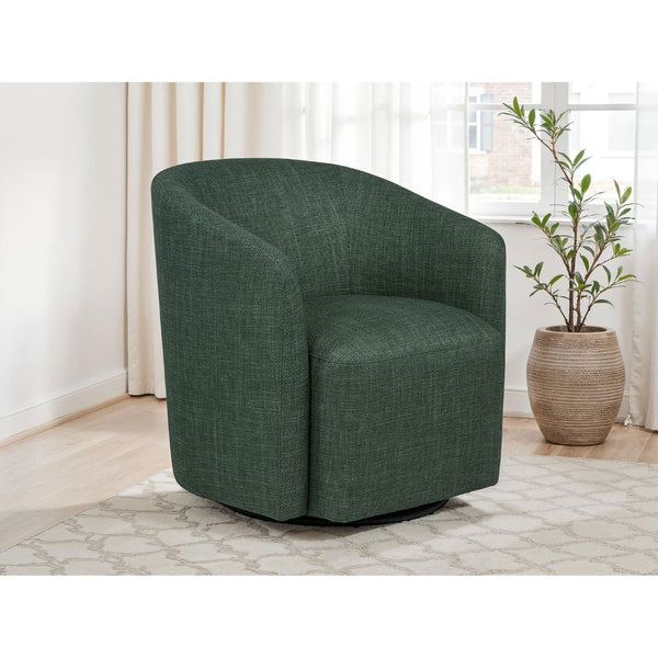 English Elm Sorenson Barrel Swivel Chair Plush Polyester Upholstery for Modern Living Spaces B062P519999