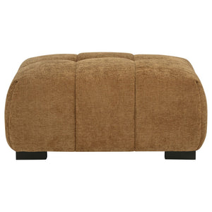 English Elm Plather Channel Tufted Rectangular Ottoman Low Profile Foam Upholstered Living Room Seat Amber B062P520055