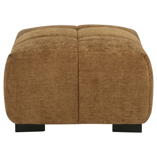 English Elm Plather Channel Tufted Rectangular Ottoman Low Profile Foam Upholstered Living Room Seat Amber B062P520055