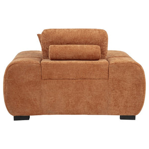 English Elm Plather Oversized Channel Tufted Accent Chair Wide Track Arms Contemporary Living Room Orange B062P520058