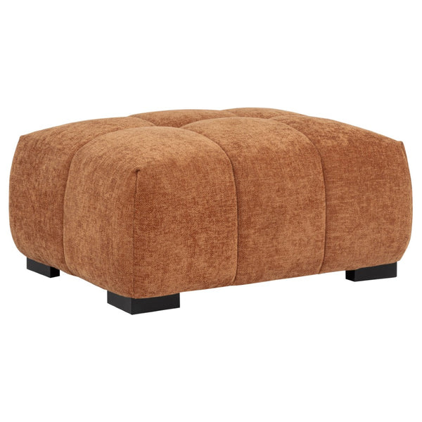 English Elm Plather Channel Tufted Rectangular Ottoman Low Profile Foam Upholstered Living Room Seat Orange B062P520059