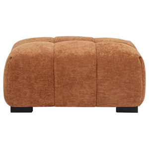 English Elm Plather Channel Tufted Rectangular Ottoman Low Profile Foam Upholstered Living Room Seat Orange B062P520059