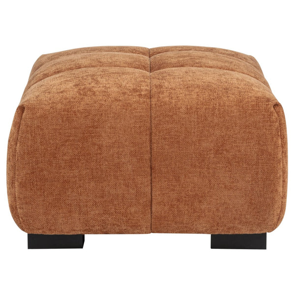English Elm Plather Channel Tufted Rectangular Ottoman Low Profile Foam Upholstered Living Room Seat Orange B062P520059