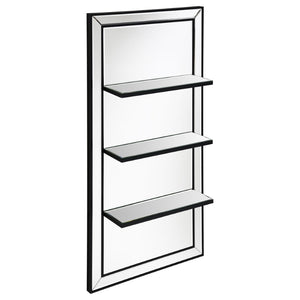 English Elm Cardinal Tall Beveled Wall Mirror with Three Integrated Shelves for Glam Entryway Display B062P520060