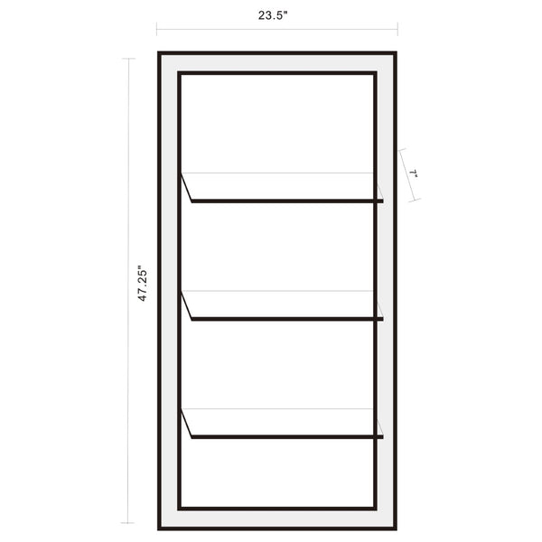 English Elm Cardinal Tall Beveled Wall Mirror with Three Integrated Shelves for Glam Entryway Display B062P520060