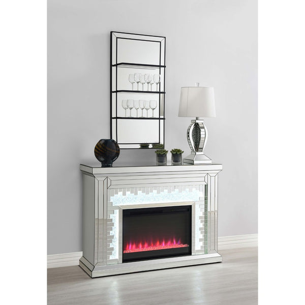 English Elm Cardinal Tall Beveled Wall Mirror with Three Integrated Shelves for Glam Entryway Display B062P520060