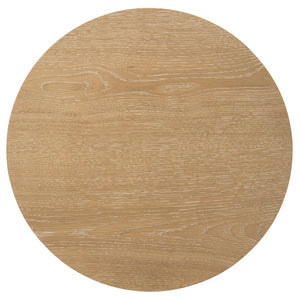 English Elm Crispin Round Oak Veneer End Table with Open Shelf for Modern Living Spaces Light Oak B062P520061