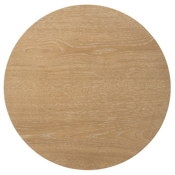 English Elm Crispin Round Oak Veneer End Table with Open Shelf for Modern Living Spaces Light Oak B062P520061