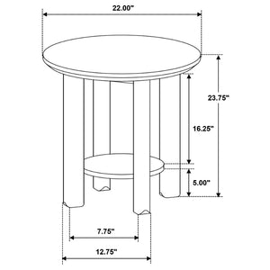 English Elm Crispin Round Oak Veneer End Table with Open Shelf for Modern Living Spaces Light Oak B062P520061
