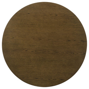 English Elm Crispin Round Oak Veneer Coffee Table with Open Shelf for Casual Living Rooms Brown B062P520066